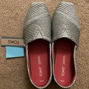 Toms Alpargata Silver Glimmer Cord NIB